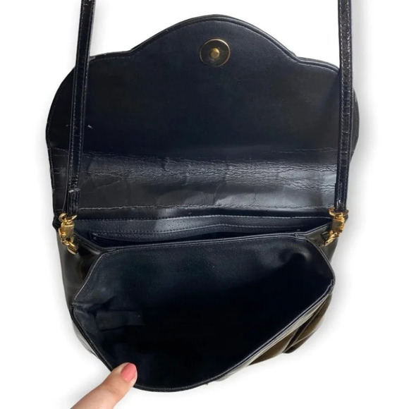 Vintage  RO-EL Montreal Black Vinyl Crossbody Bag - Picture 6 of 12